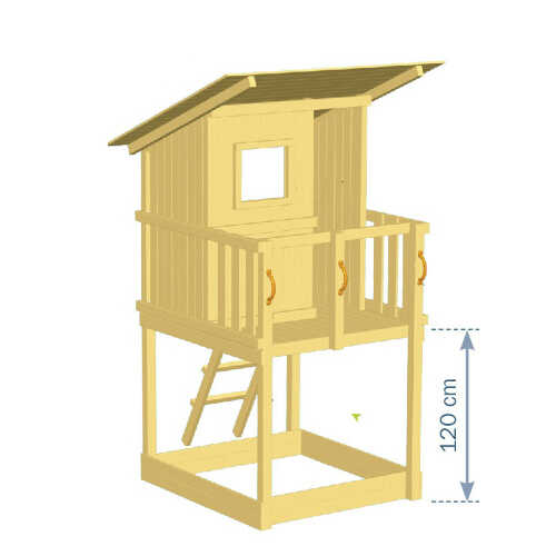 Beach Hut Tower - Slide Height 150cm